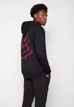 YOURTURN Embroidered Text Hoodie Unisex - Hoodie - Black -Mode Herenkleding Winkel 1b00bdfa4f184078b8b4af421ae91c6b