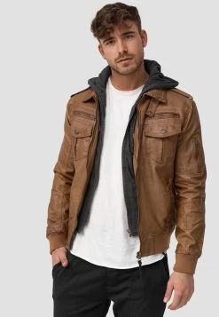Indicode Jeans Aaron - Imitatieleren Jas - Brown