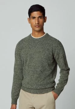 Hackett London Lw Mouline Crew - Trui - Green Taupe