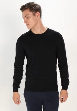 Pier One Basic Crewneck - Trui - Black
