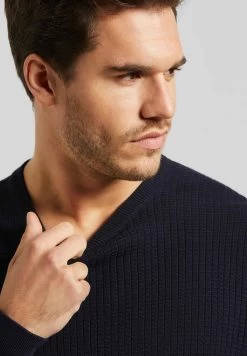 Bugatti Cotton - Trui - Marine -Mode Herenkleding Winkel f8464e391a60420d81495cb56ff49299